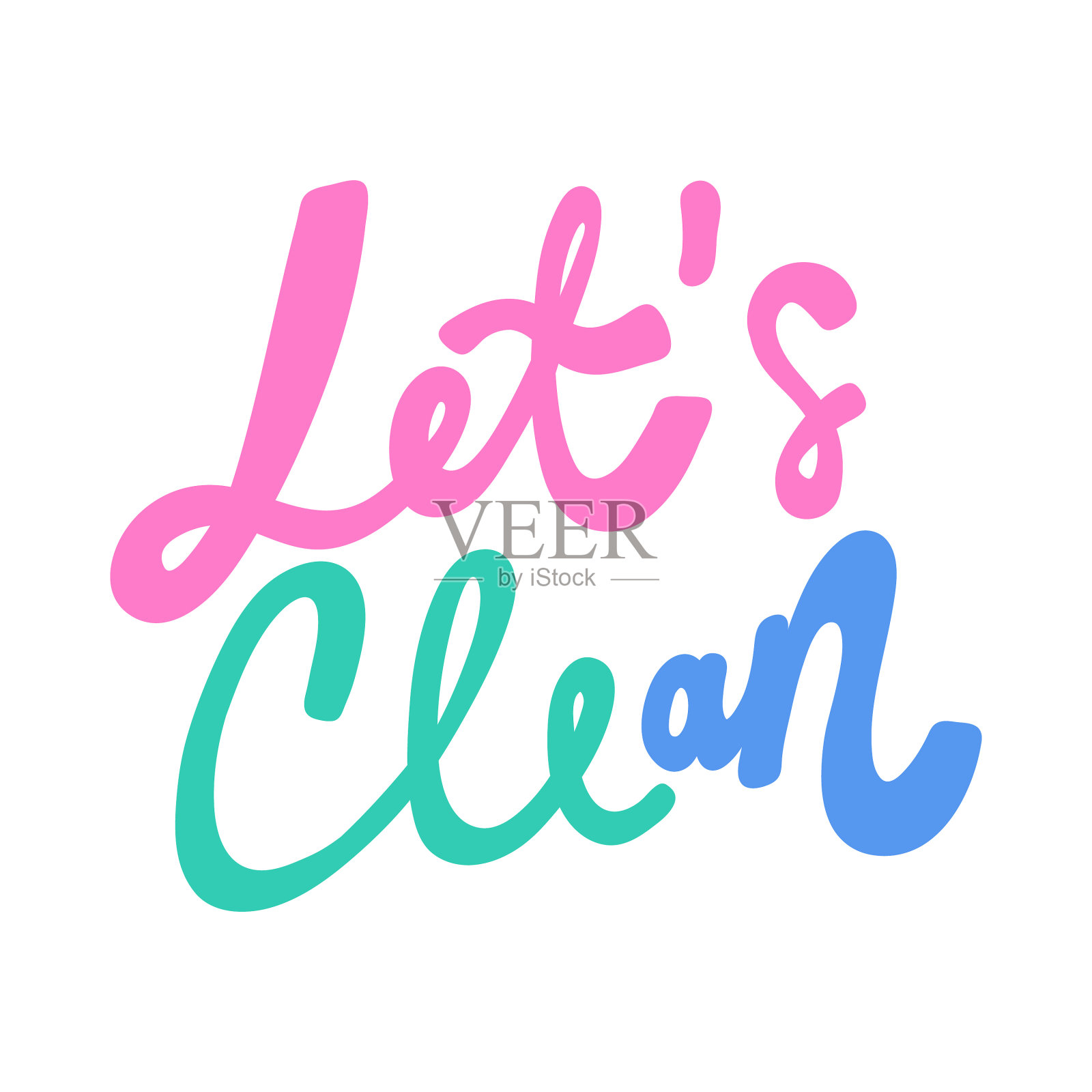 让我们为社交媒体清洁COVID-19标签插画图片素材