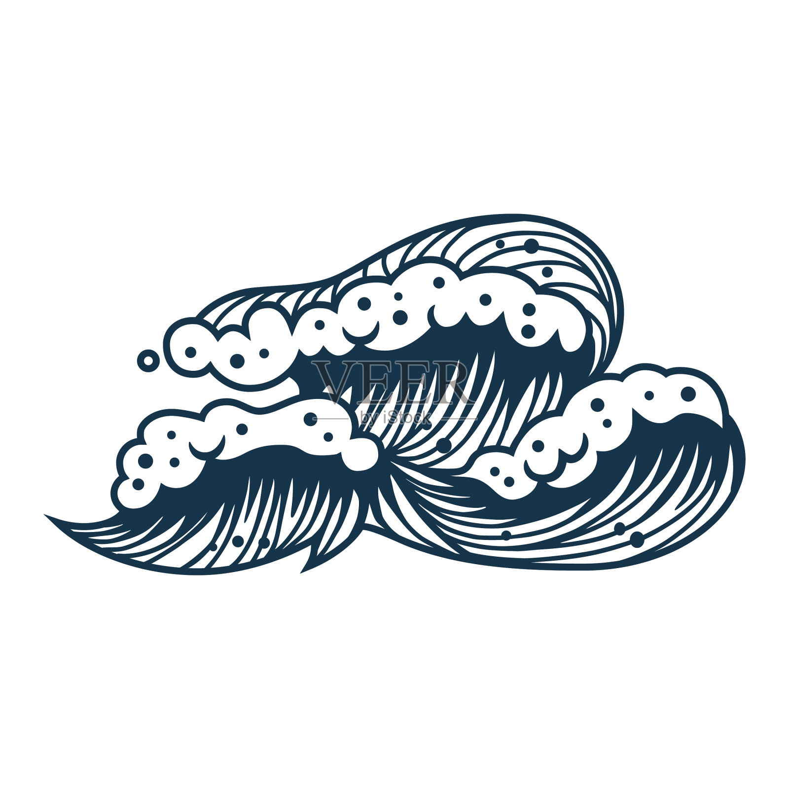 海浪用泡沫用于航海设计设计元素图片