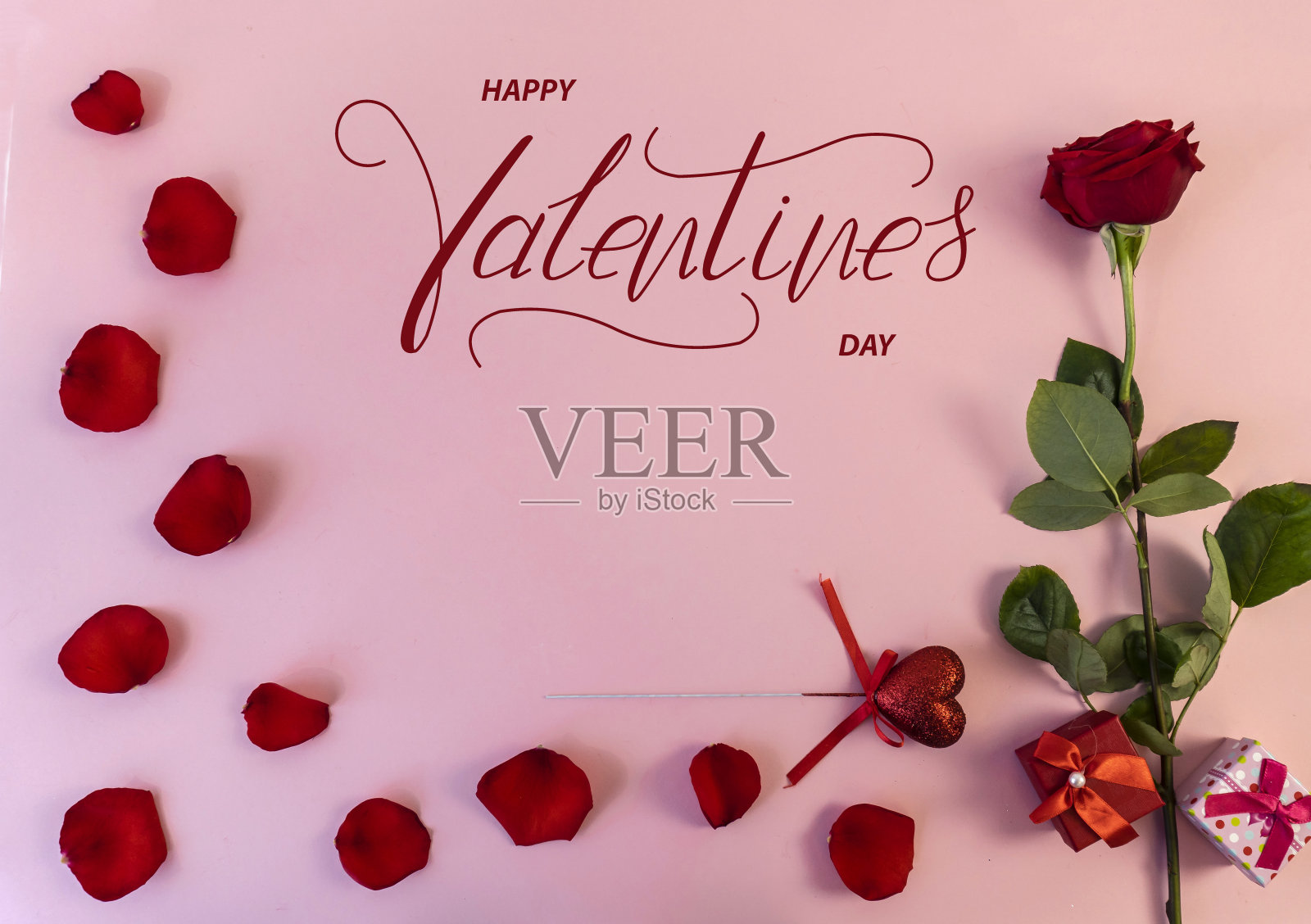 情人节快乐贺卡、在线banner，带有红色玫瑰照片摄影图片