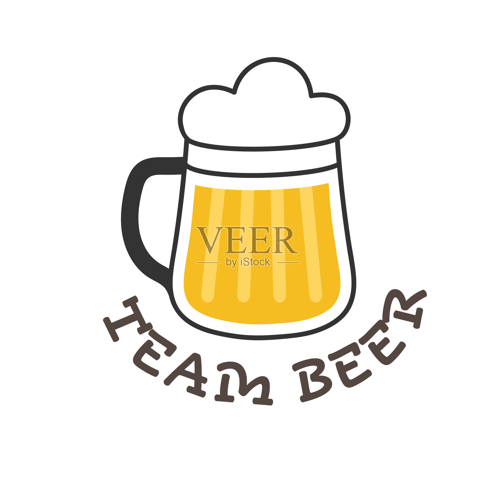 啤酒杯上刻有队形啤酒和设计元素图片