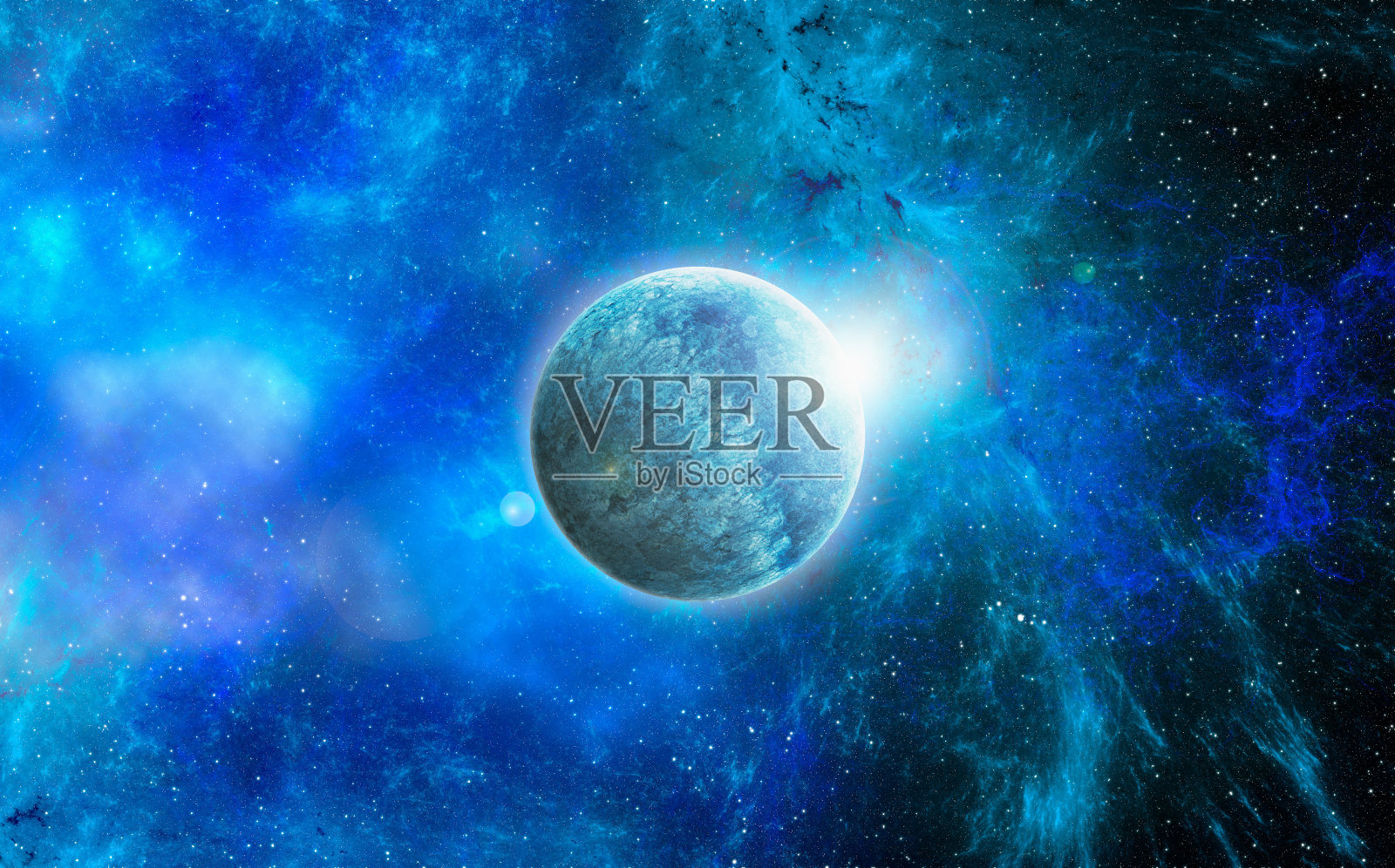 来自外太空的未知星球。空间星云。宇宙星团。外太空背景。三维演示照片摄影图片