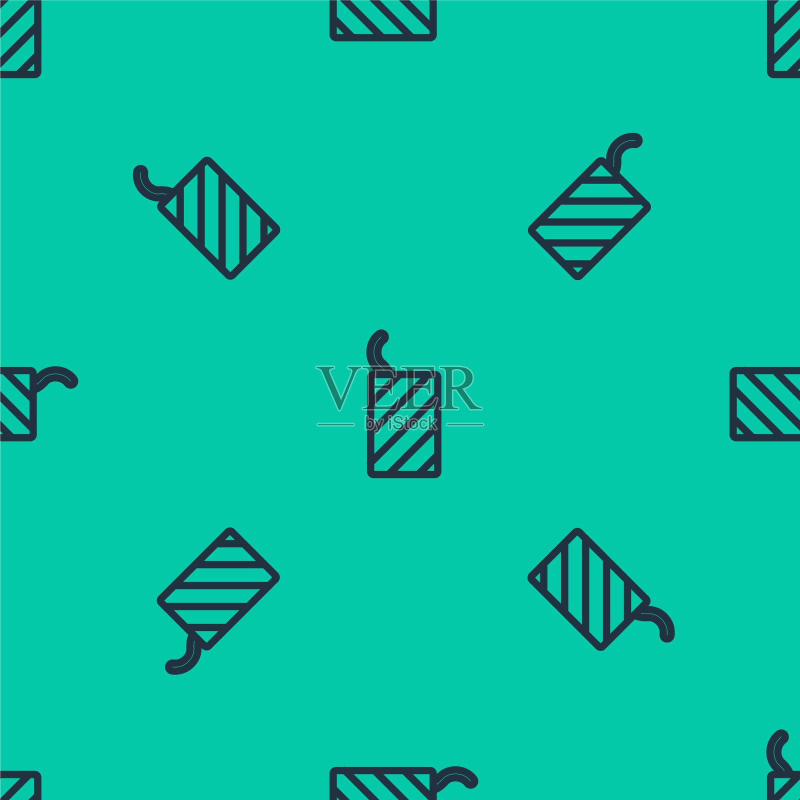 蓝线烟花火箭图标隔离无缝插画图片素材