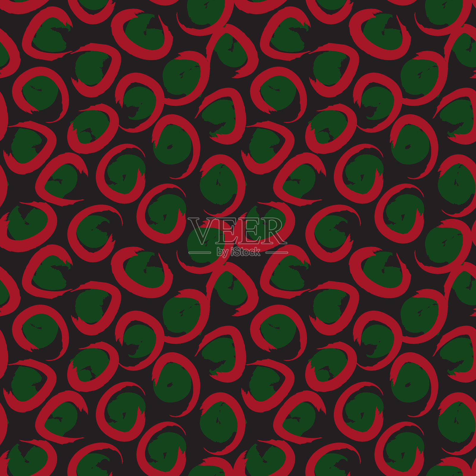 圣诞笔画无缝图案插画图片素材