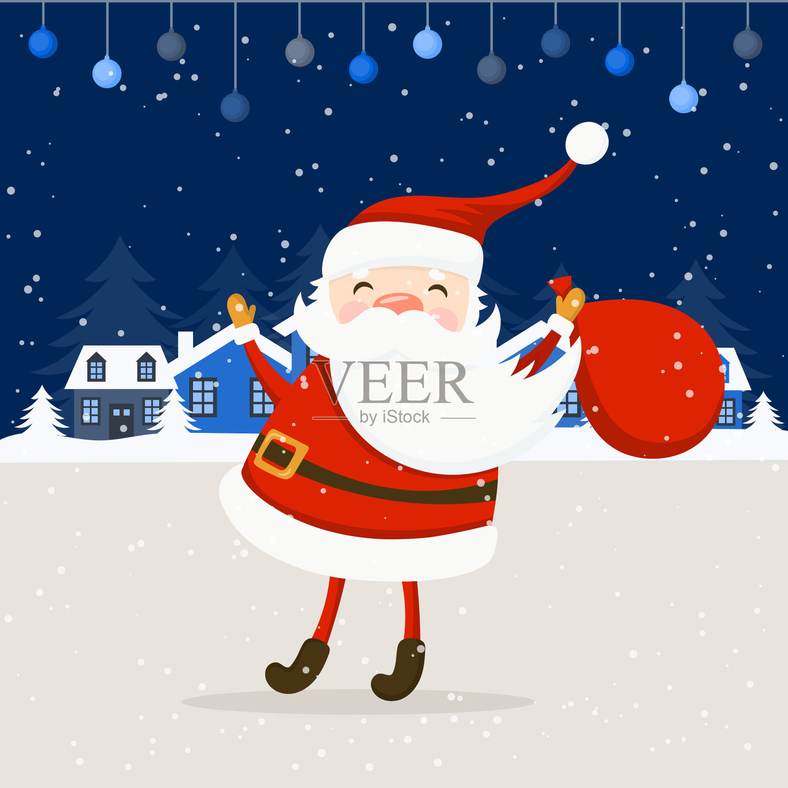 圣诞快乐，恭贺新禧插画图片素材