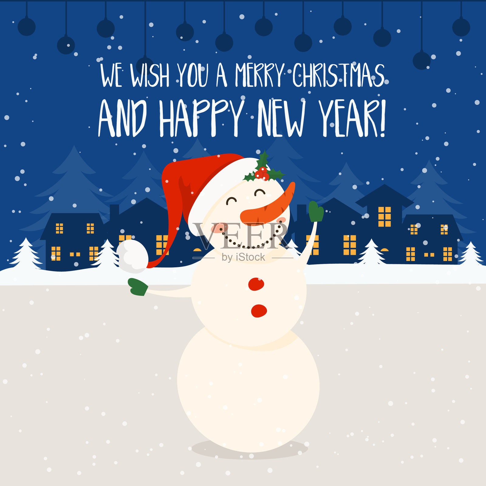 圣诞快乐，恭贺新禧插画图片素材