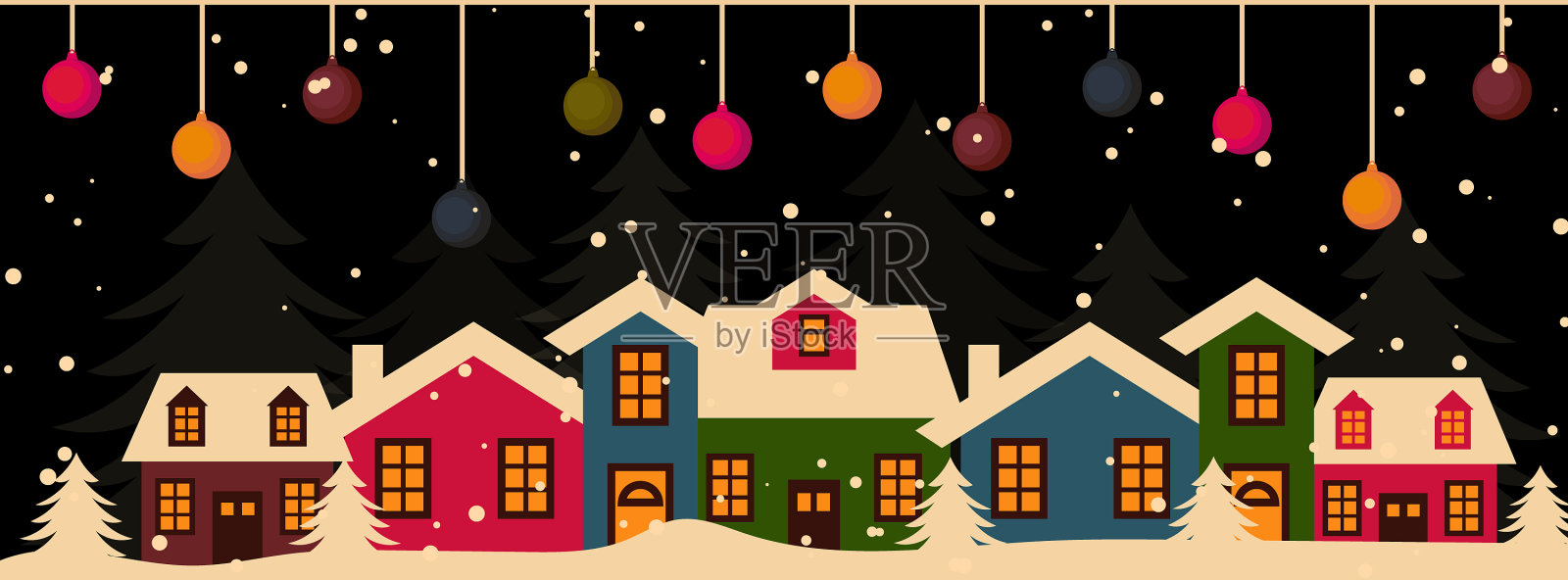 圣诞快乐，恭贺新禧插画图片素材