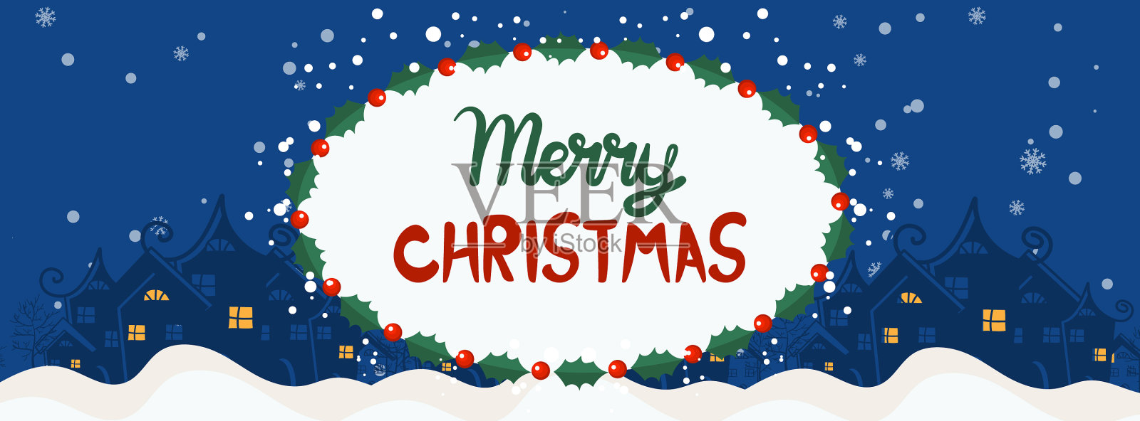 圣诞快乐，恭贺新禧插画图片素材