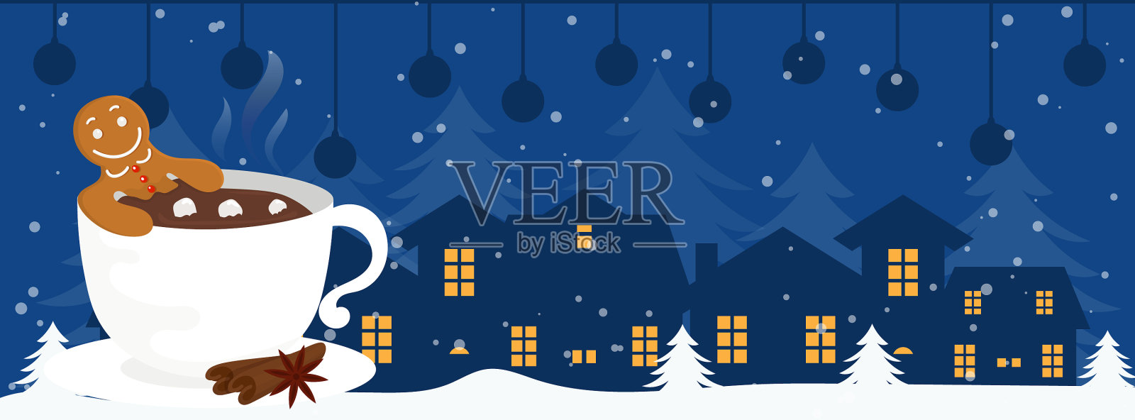 圣诞快乐，恭贺新禧插画图片素材