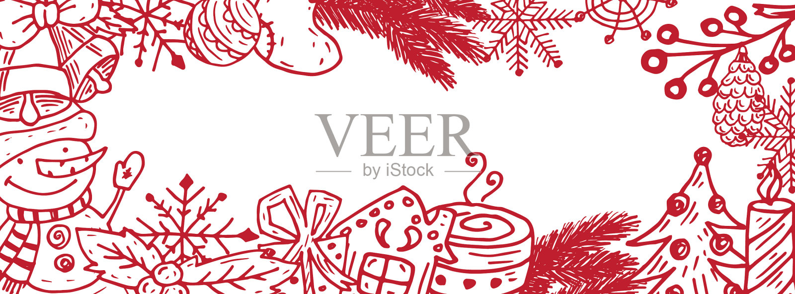 冬季假日主题的卡通横幅插画图片素材