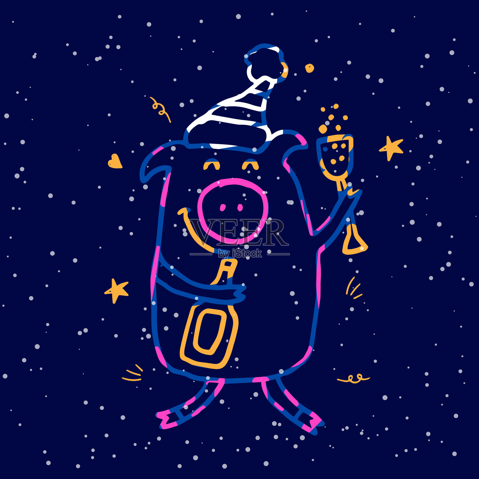 圣诞快乐，恭贺新禧插画图片素材