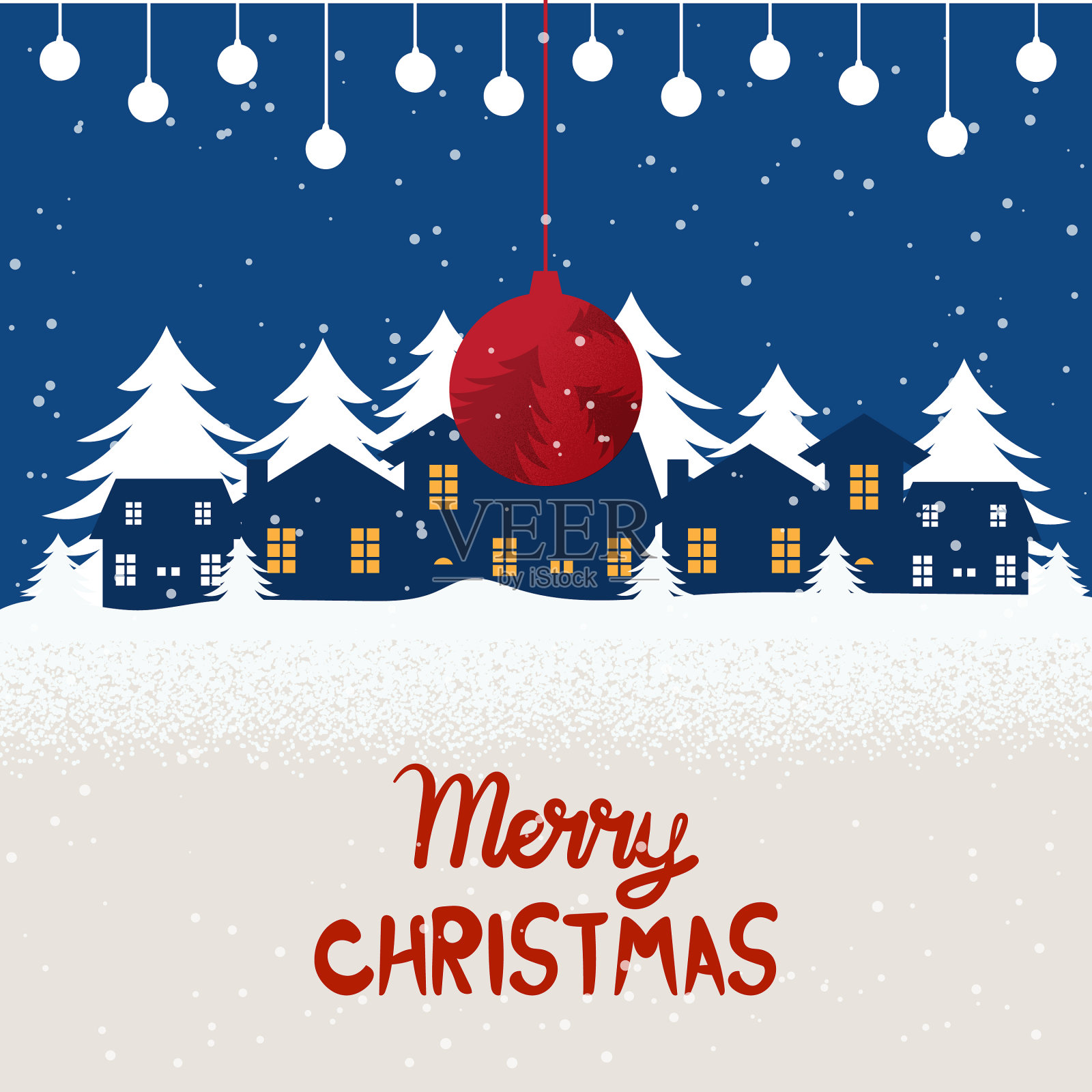 圣诞快乐，恭贺新禧插画图片素材