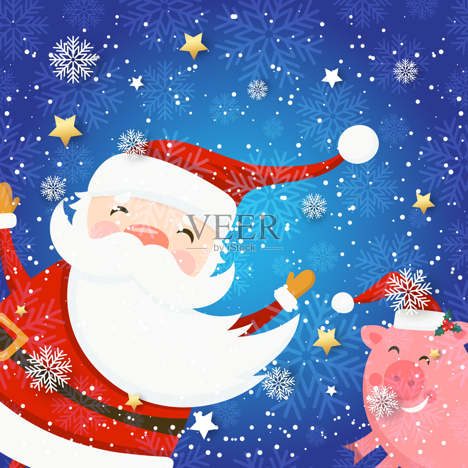 圣诞快乐，恭贺新禧插画图片素材