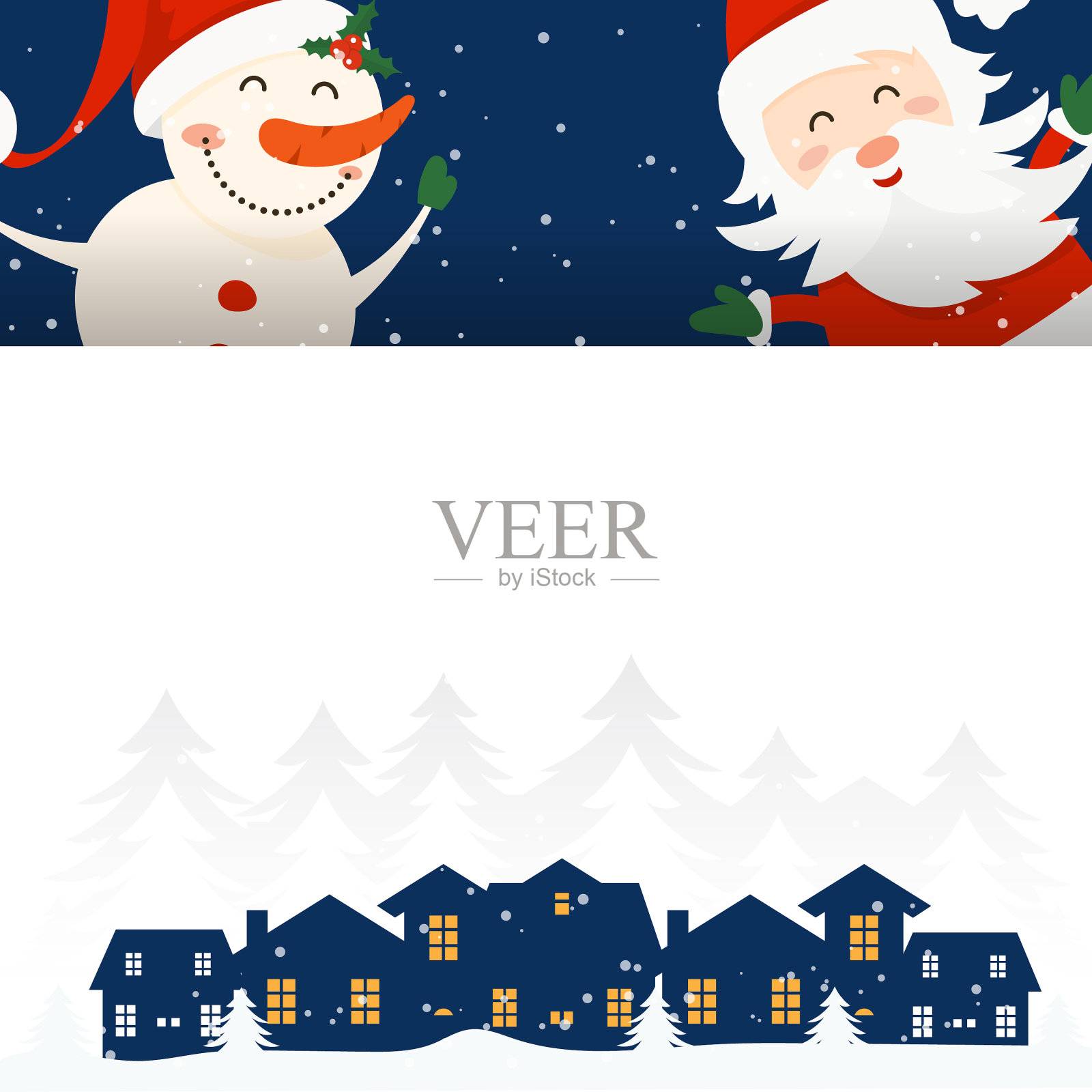 圣诞快乐，恭贺新禧插画图片素材