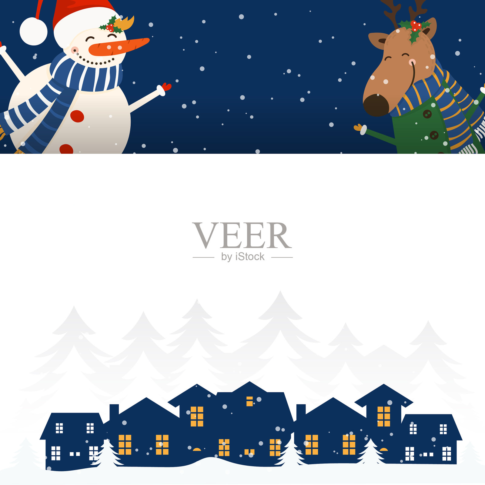 圣诞快乐，恭贺新禧插画图片素材