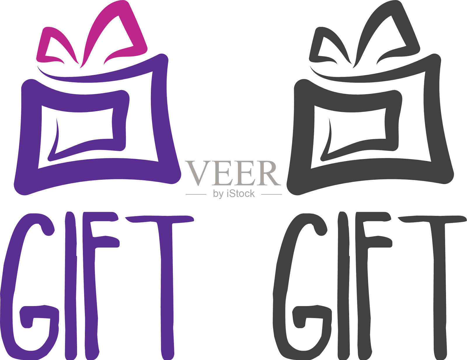 抽象标志模板礼品盒插画图片素材