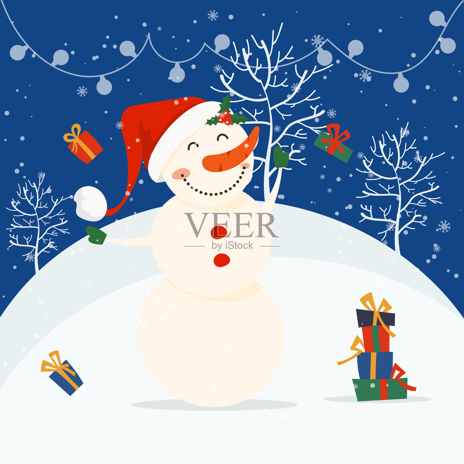 圣诞快乐，恭贺新禧插画图片素材