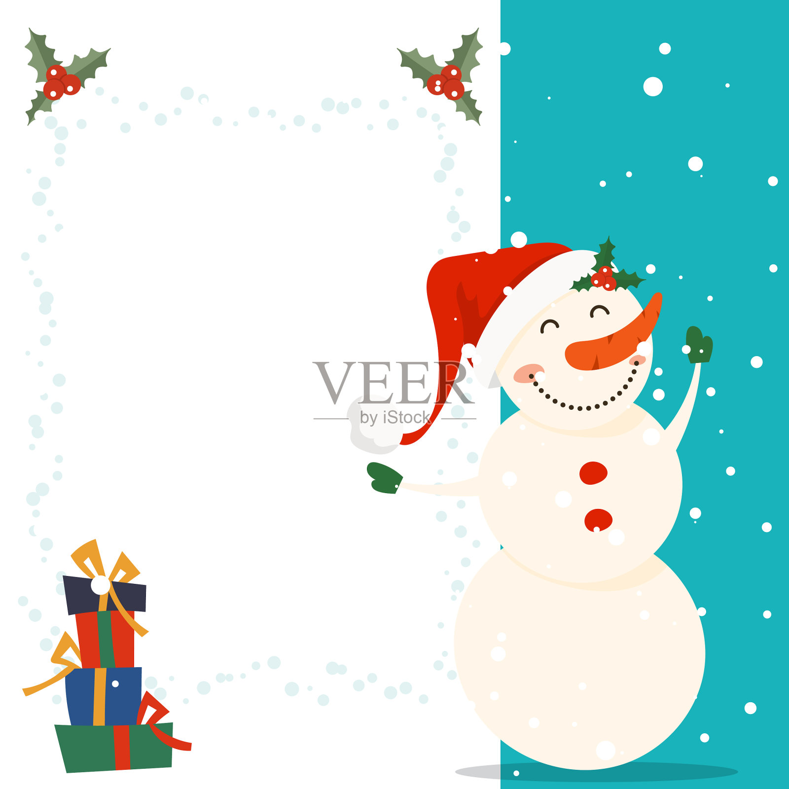 圣诞快乐，恭贺新禧插画图片素材