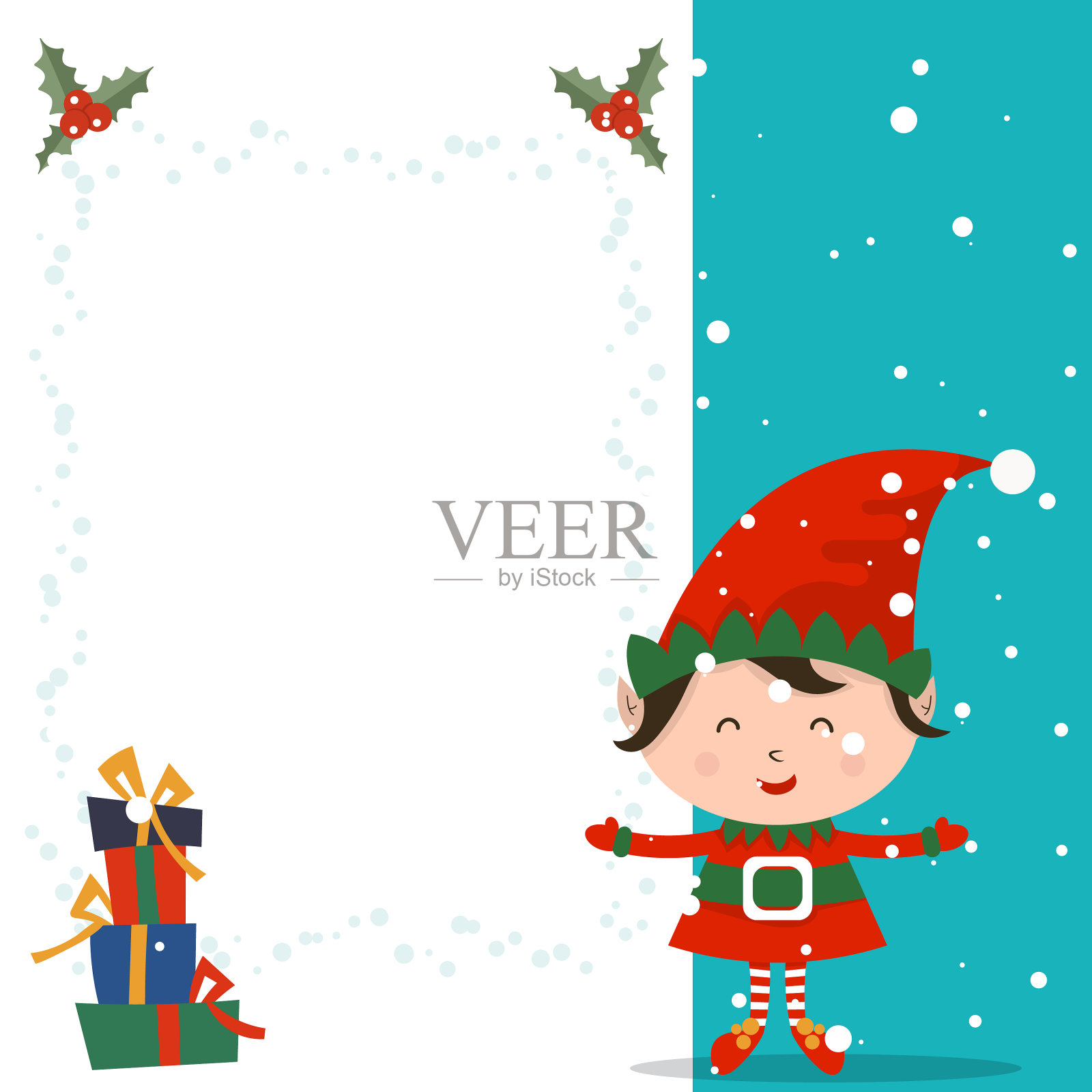 圣诞快乐，恭贺新禧插画图片素材