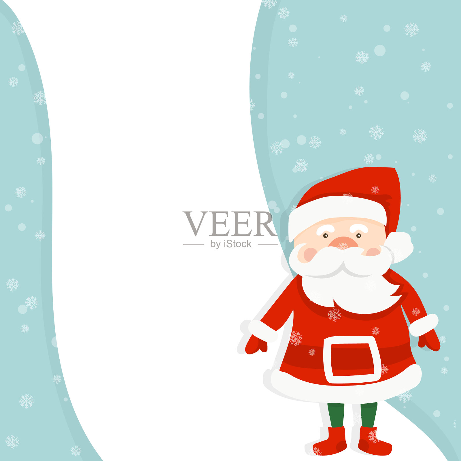 卡通节日主题与圣诞老人插画图片素材