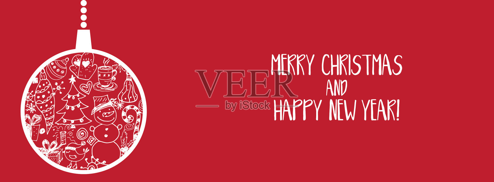 卡通横幅的节日主题与圣诞节插画图片素材