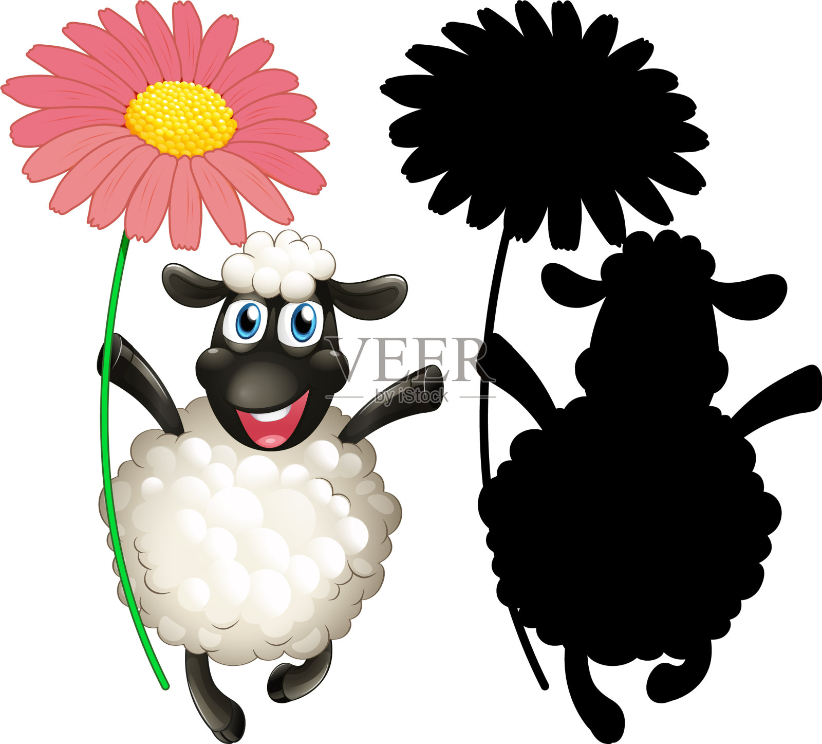 羊的剪影设计元素图片