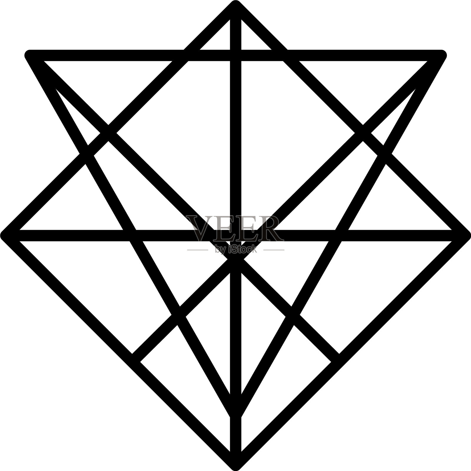 几何菱形和三角形形状的图标线设计元素图片