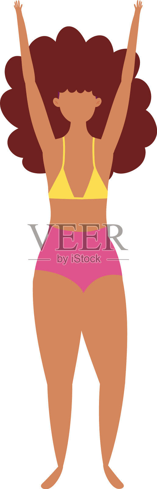 女人在泳装人物卡通孤立设计元素图片