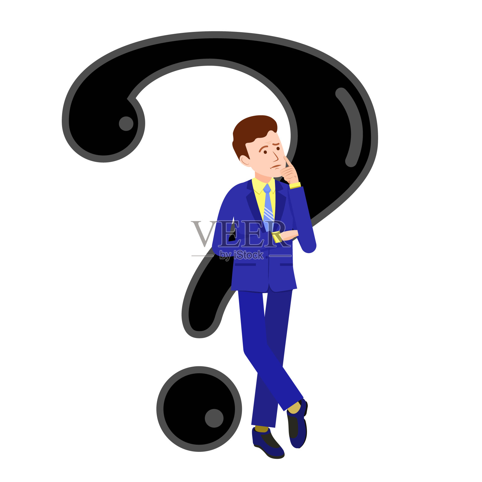 一个人反映插画图片素材