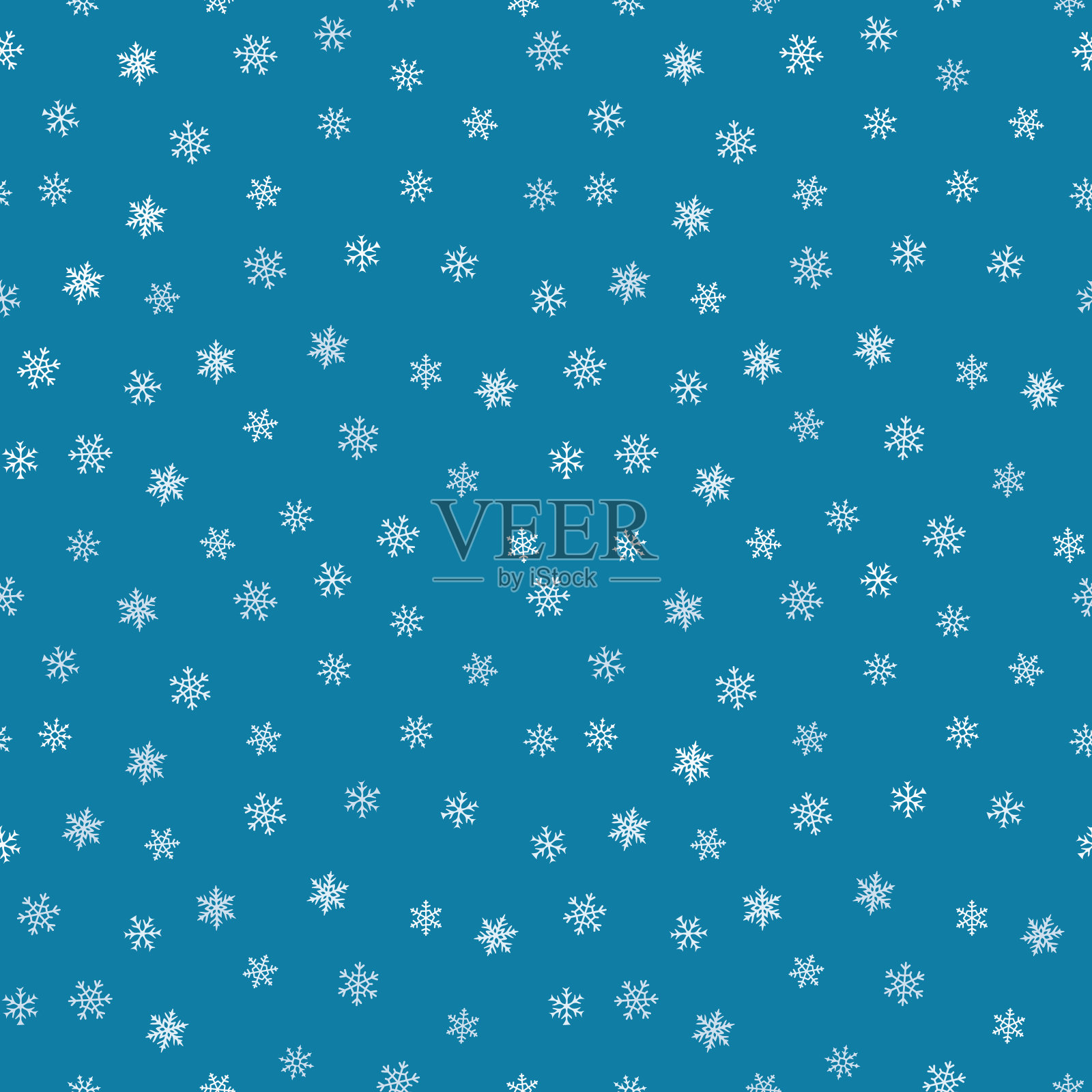 雪无缝模式。微妙的矢量背景与小白雪花插画图片素材