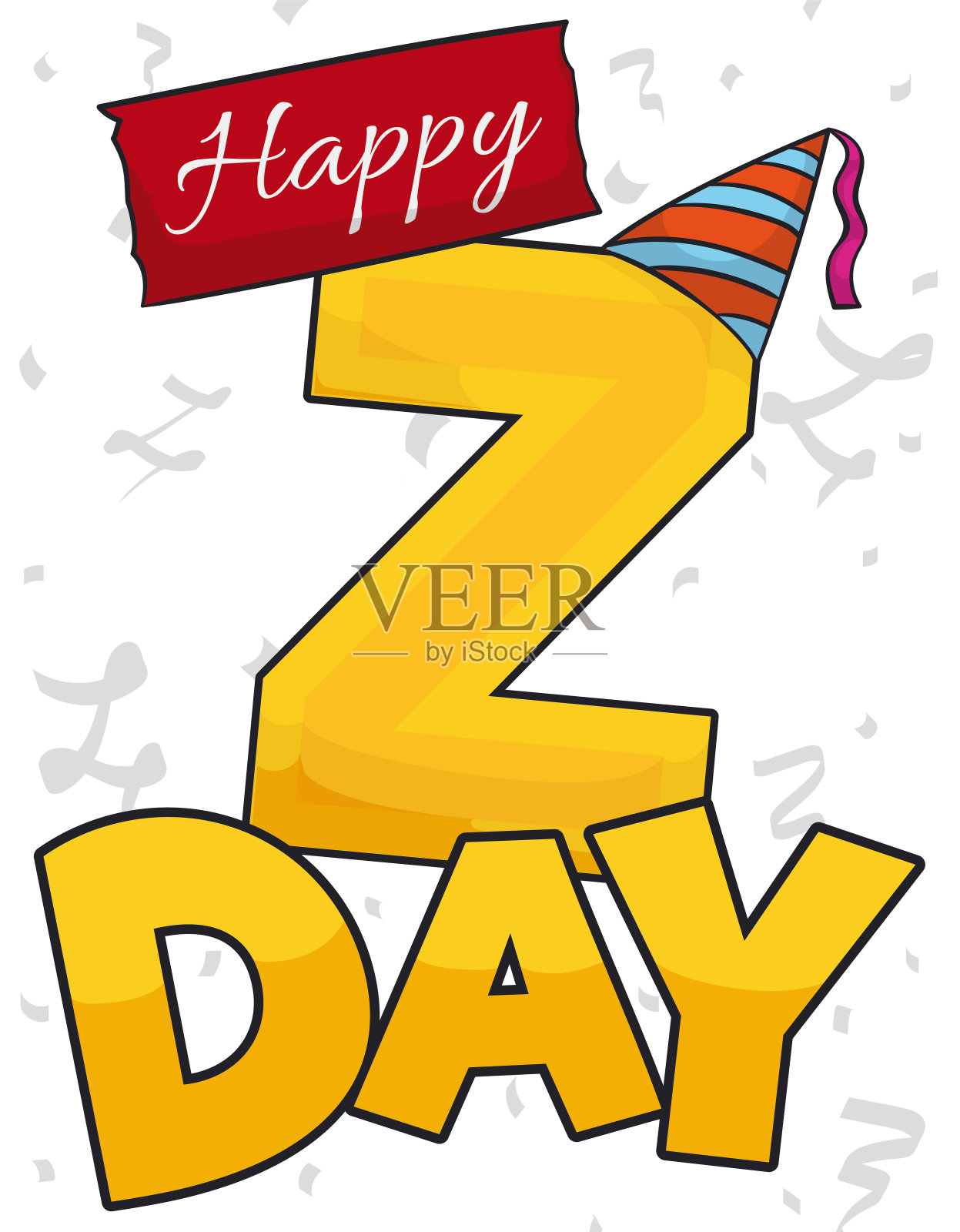 金Z字母与党帽子庆祝它的日子插画图片素材