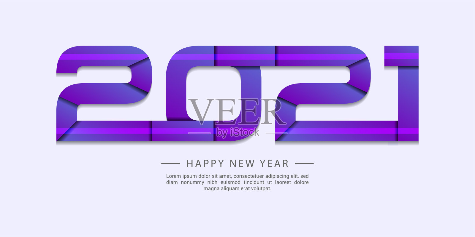 新年快乐2021文字设计模板贺卡插画图片素材