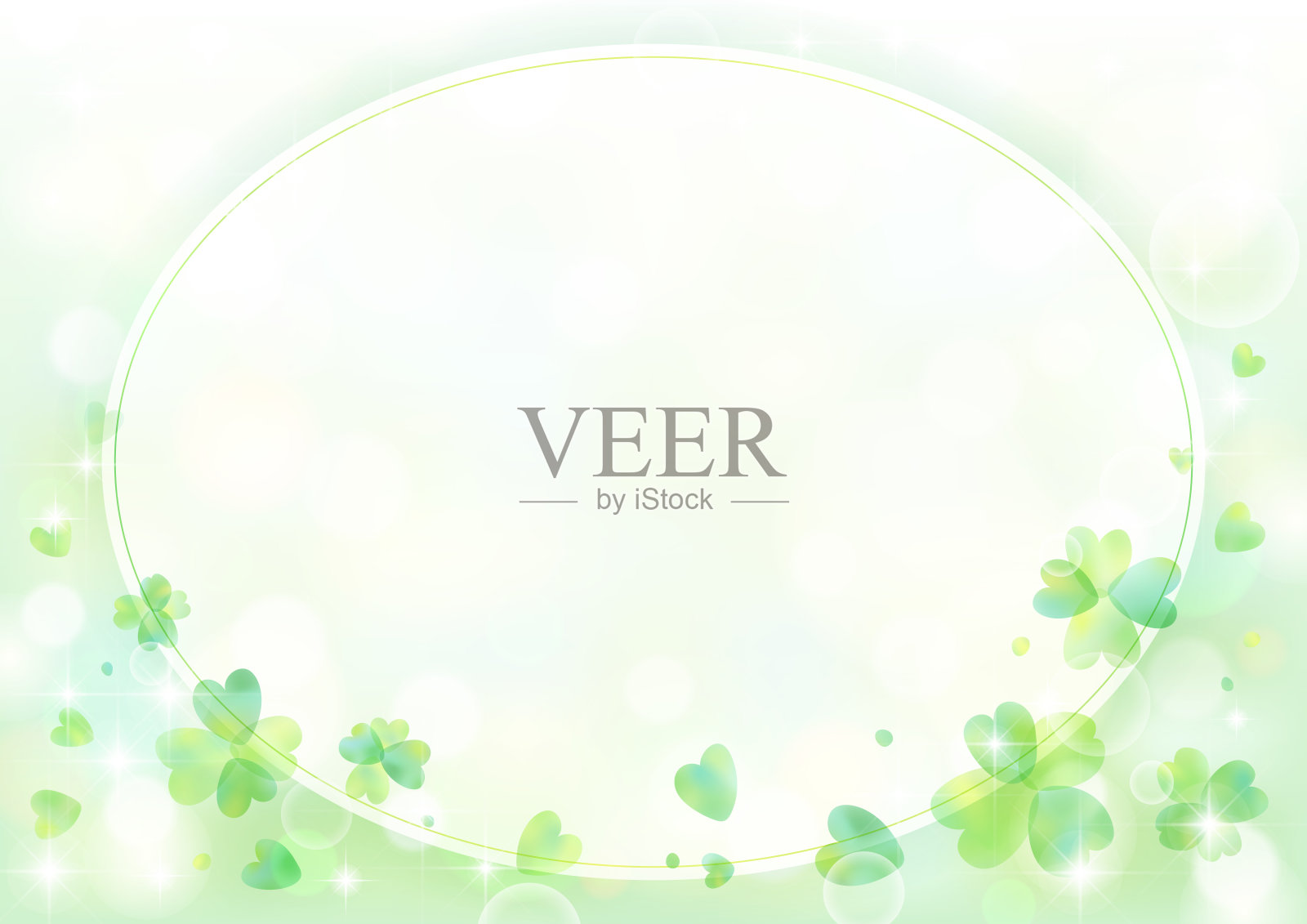 三叶草框架设计插画图片素材