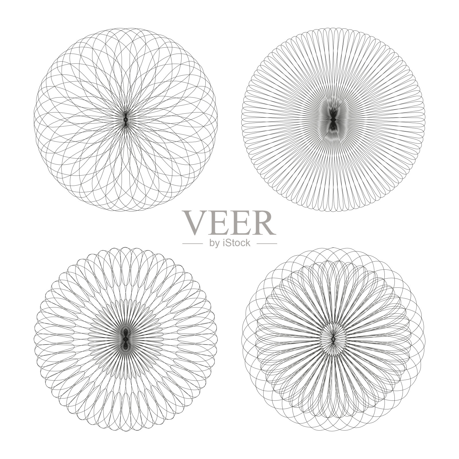 断头台圆形邮票套装插画图片素材