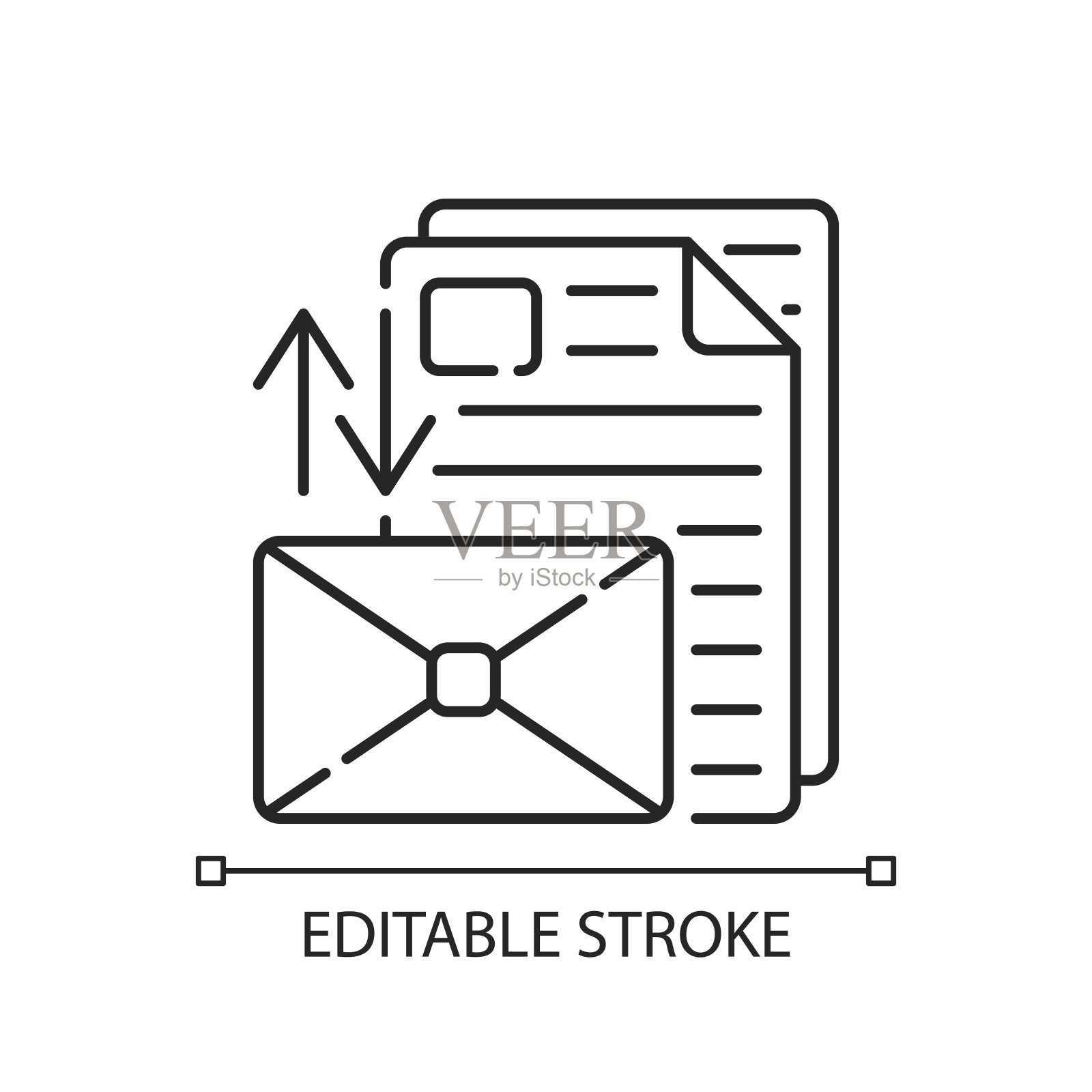 字母排序线性图标插画图片素材