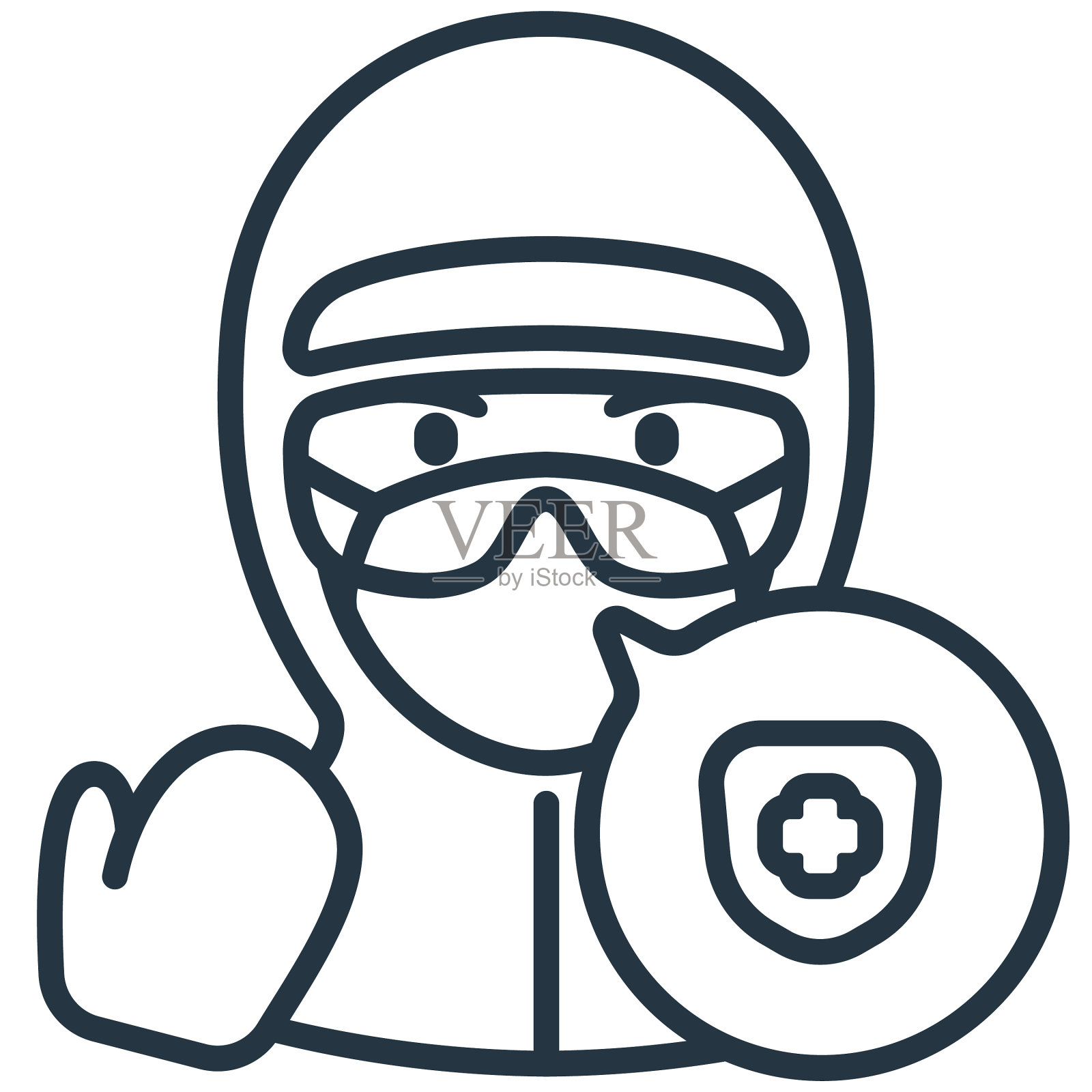 医生图标医生可编辑中风医生线性设计元素图片