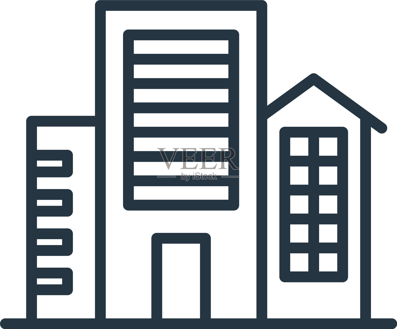 建筑图标建筑可编辑描边建筑图标素材