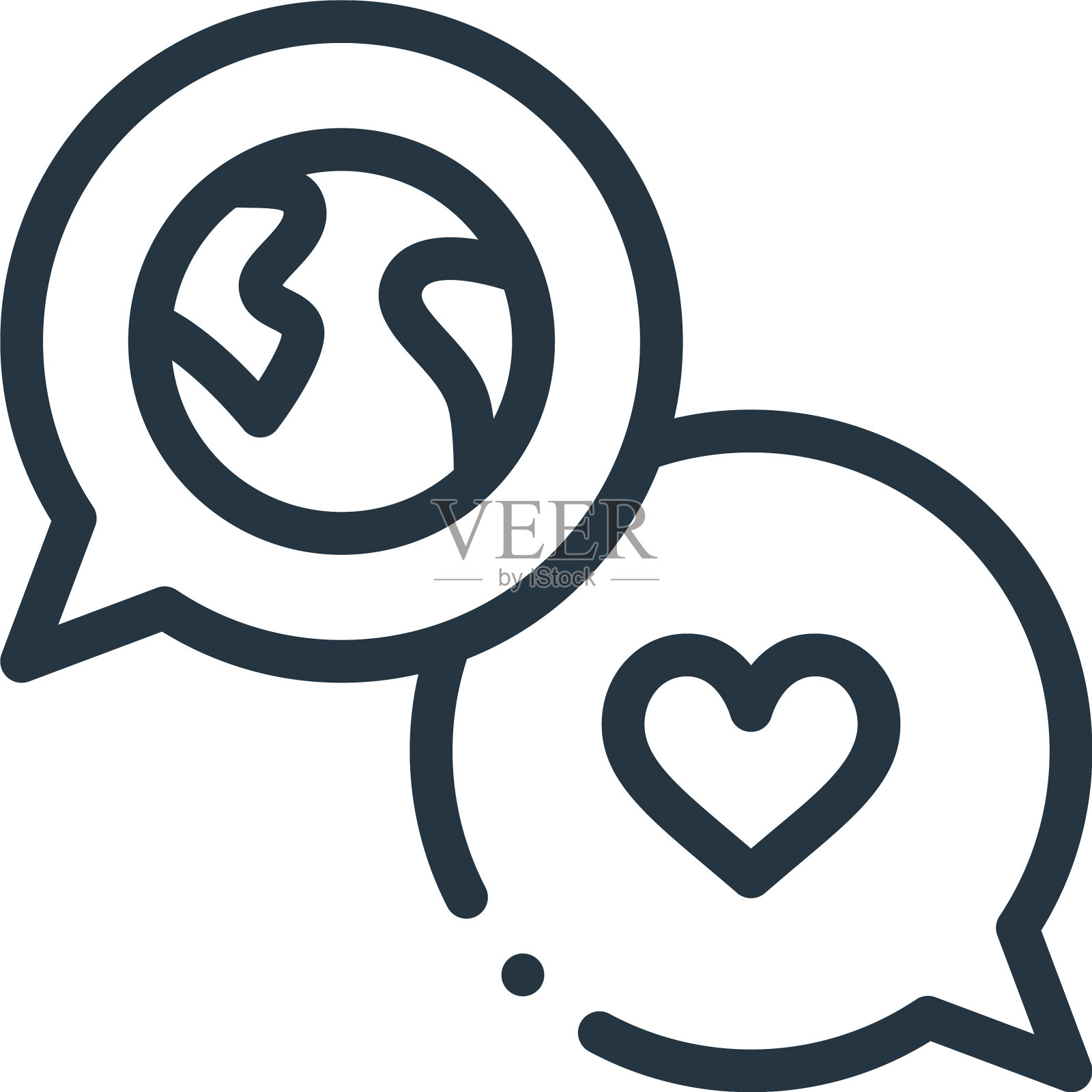 谈话图标孤立在白色背景大纲设计元素图片