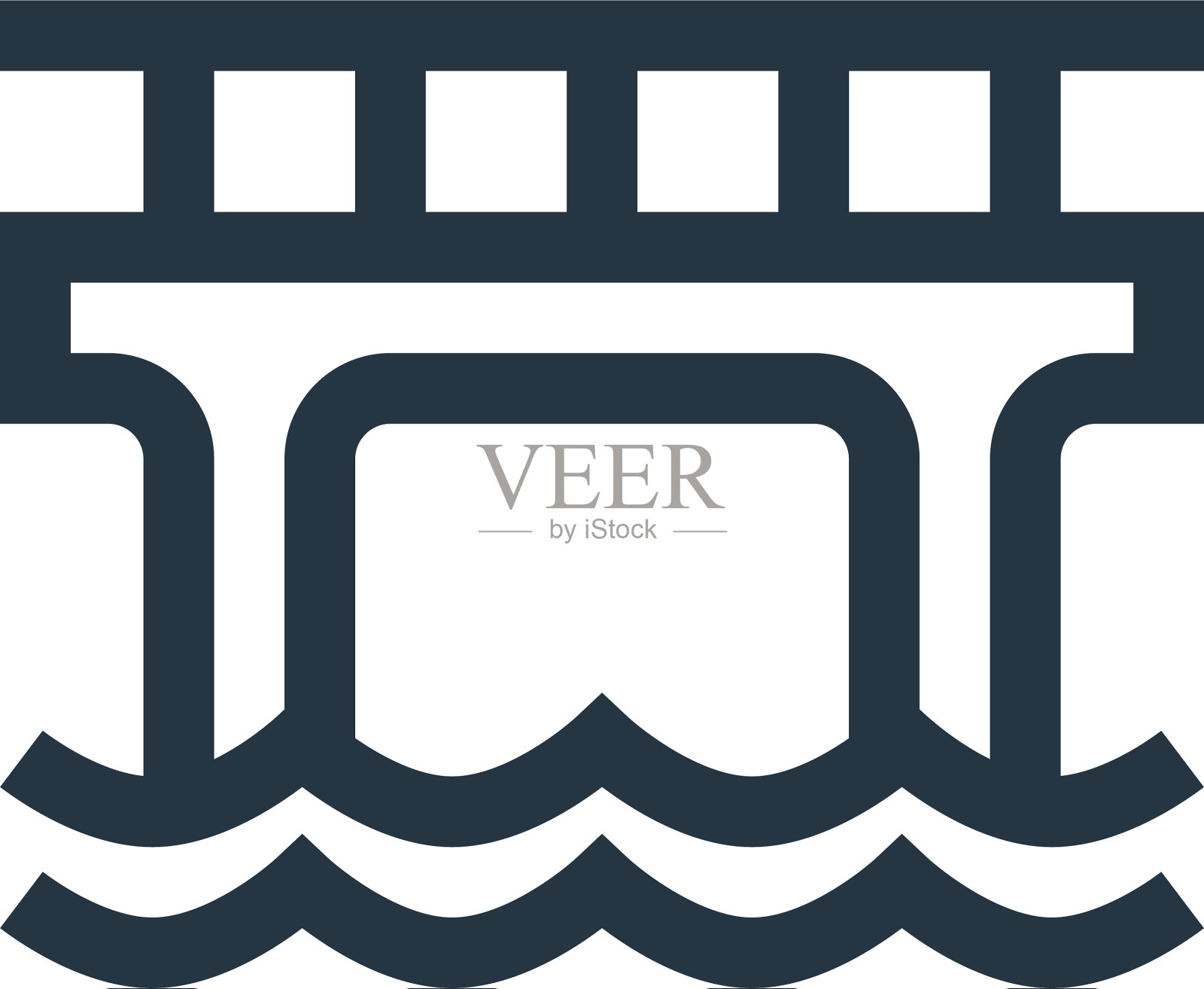 桥图标桥可编辑笔画桥线形图标素材