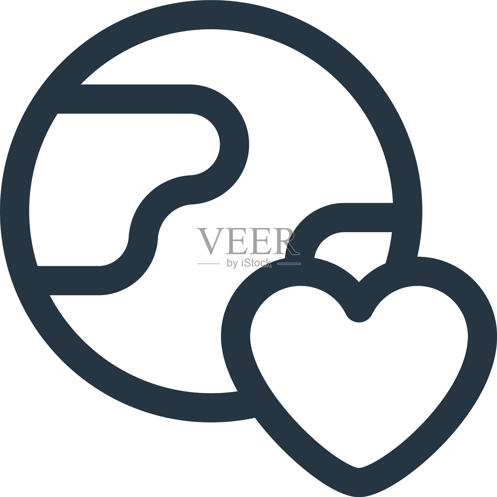 地球图标孤立在白色背景轮廓上图标素材