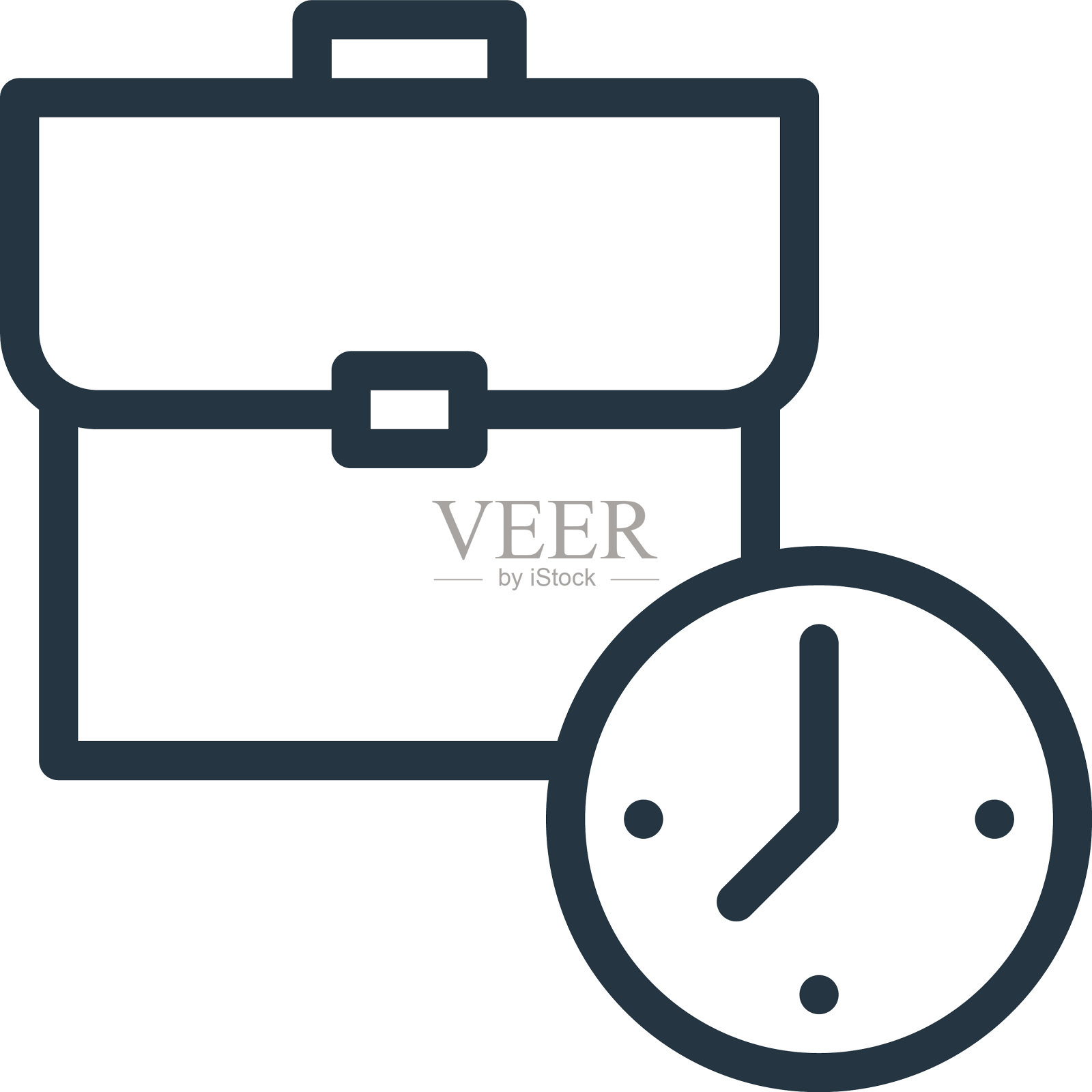 工作时间图标工作时间可编辑的笔触图标素材