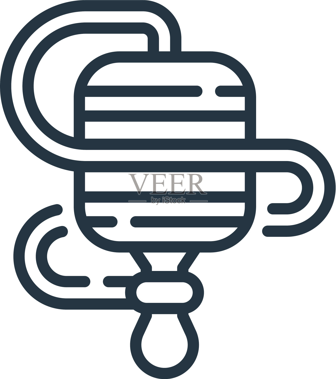 巴列罗图标孤立在白色背景轮廓设计元素图片