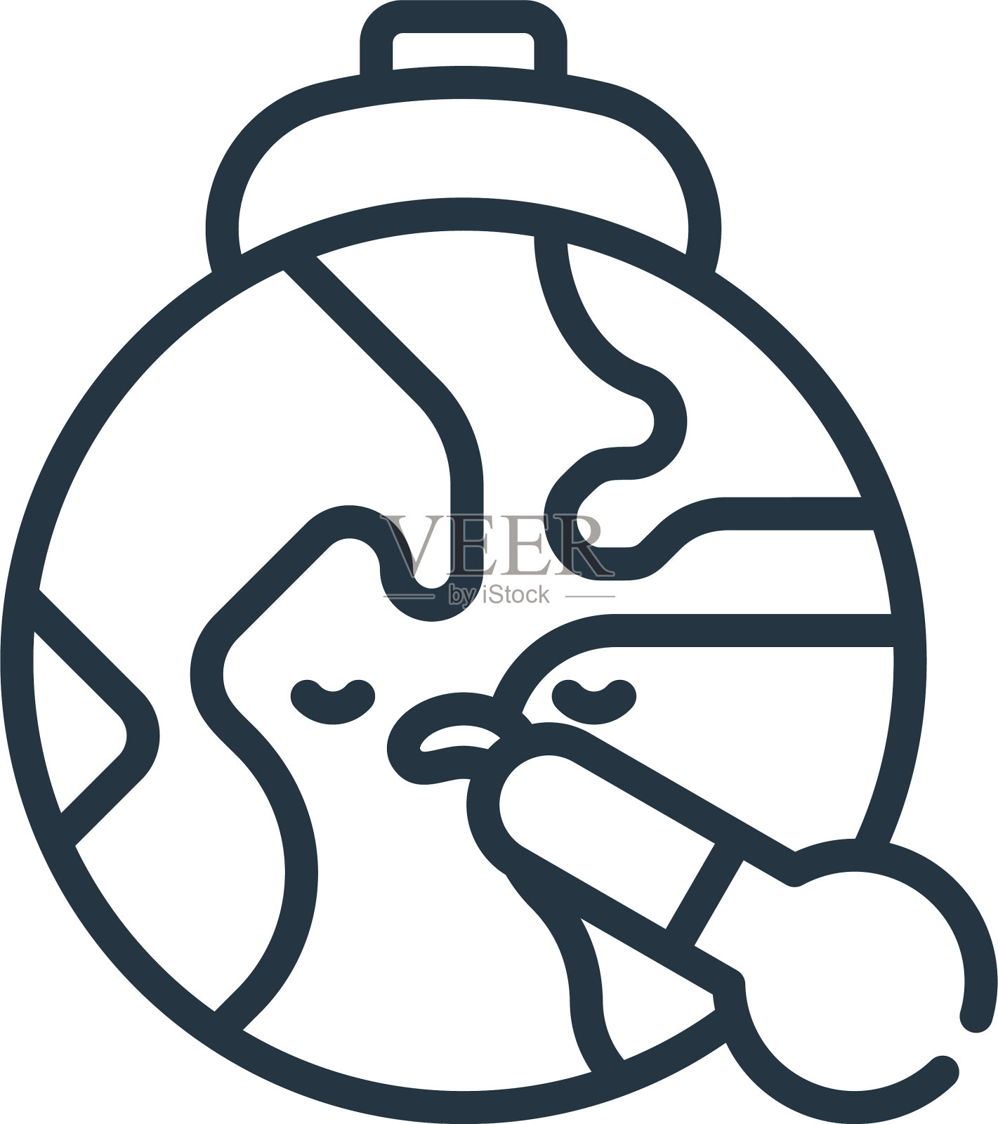 Sick图标Sick可编辑中风Sick线性符号设计元素图片