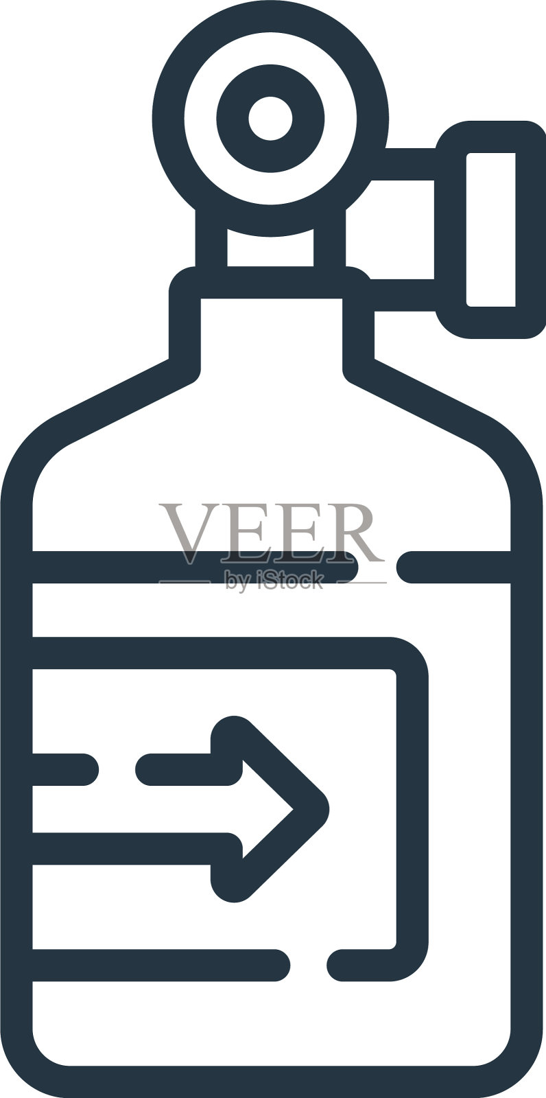 氧气罐图标孤立的白色背景设计元素图片