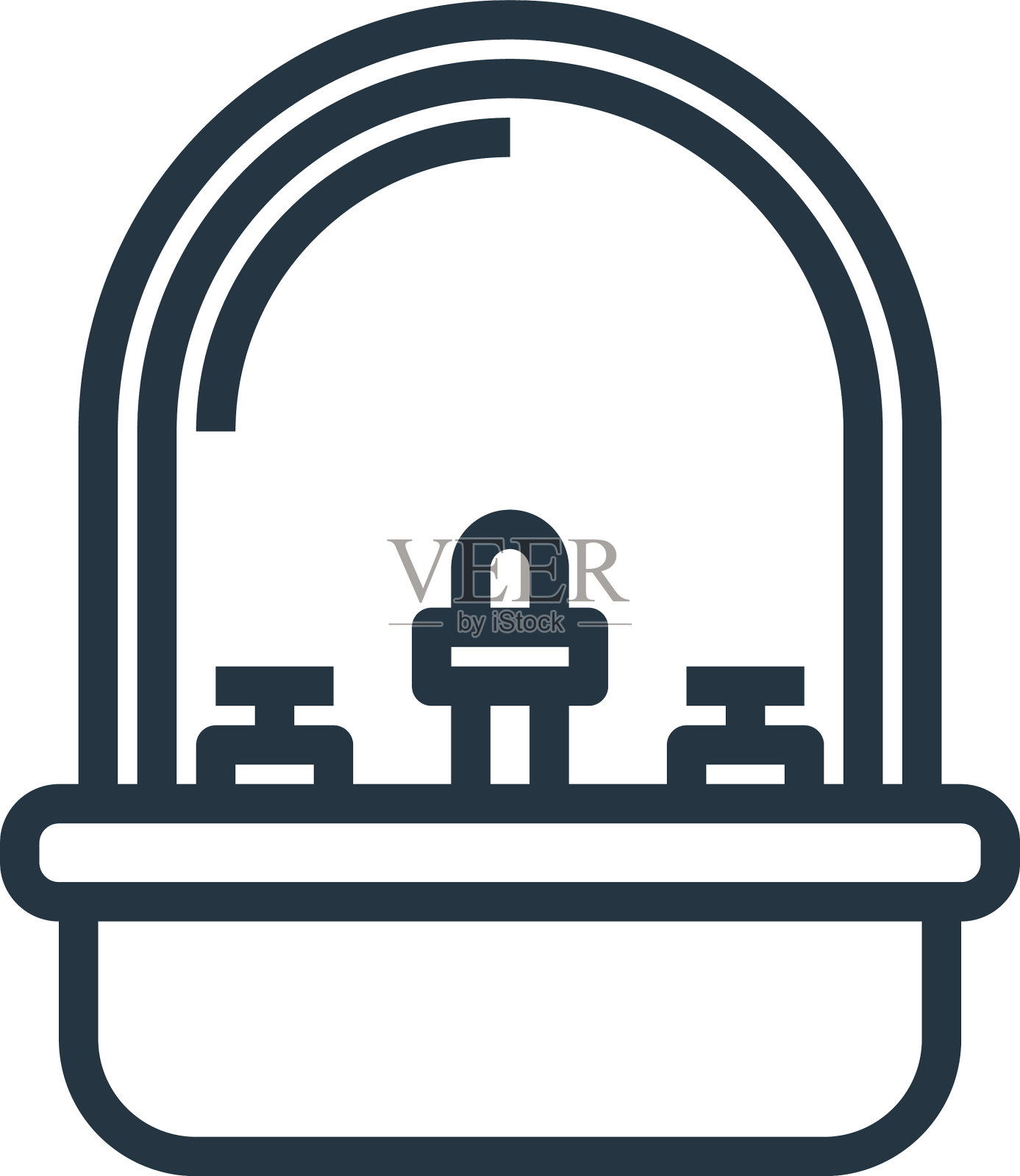 接收器图标孤立在白色背景轮廓上图标素材