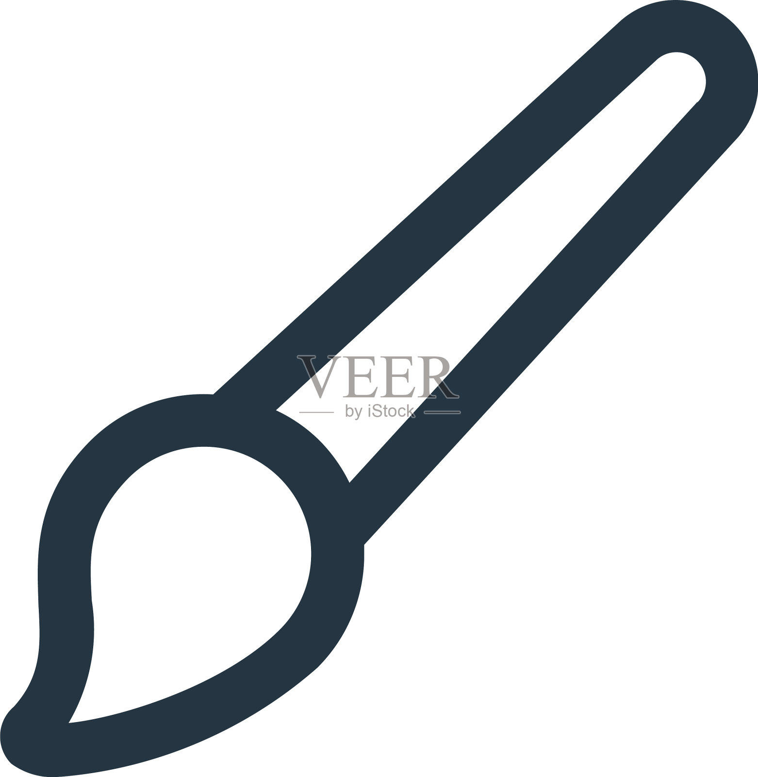 刷子图标孤立的白色背景轮廓插画图片素材