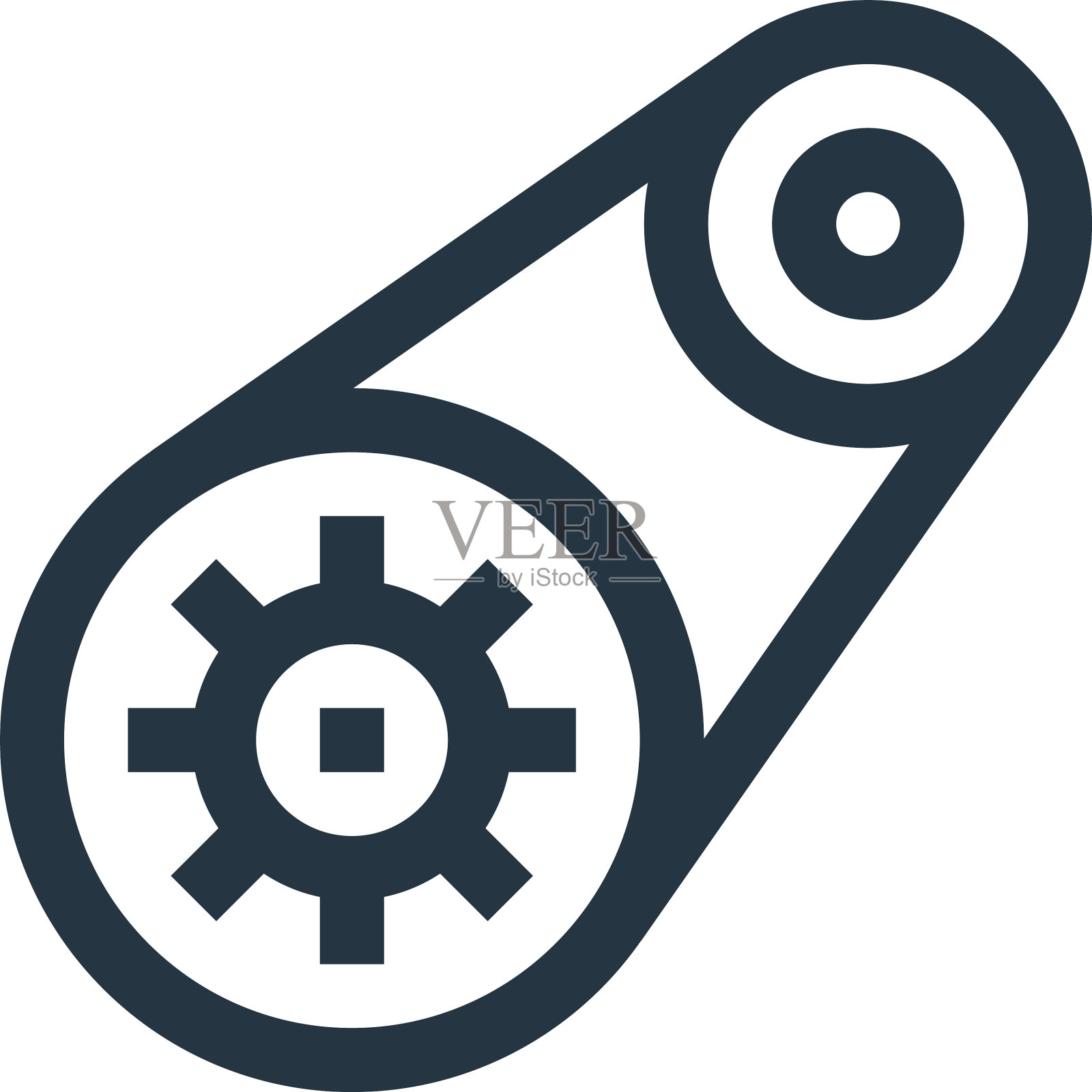 齿轮图标孤立的白色背景轮廓图标素材