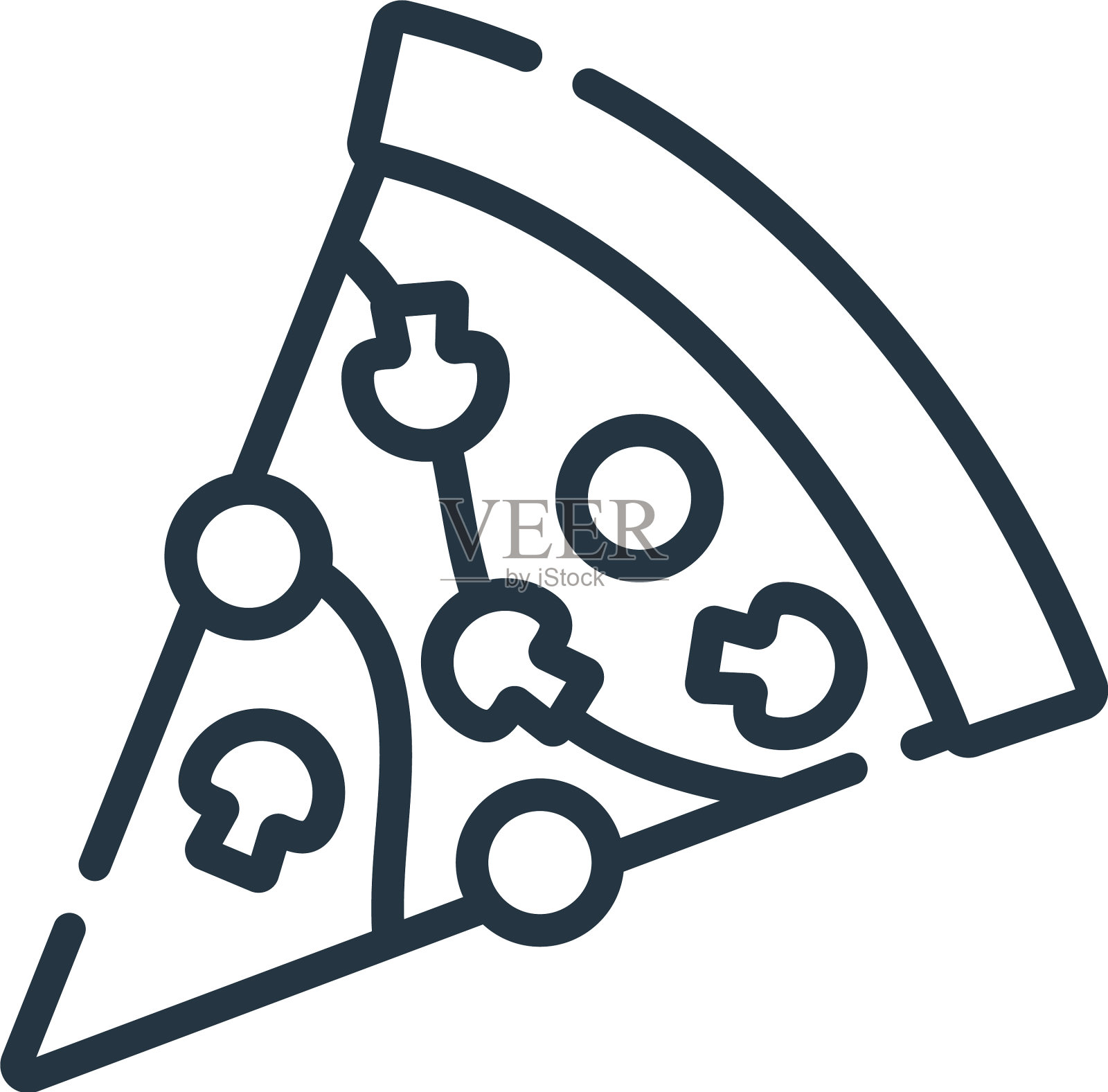 批萨图标批萨可编辑笔画批萨线性设计元素图片