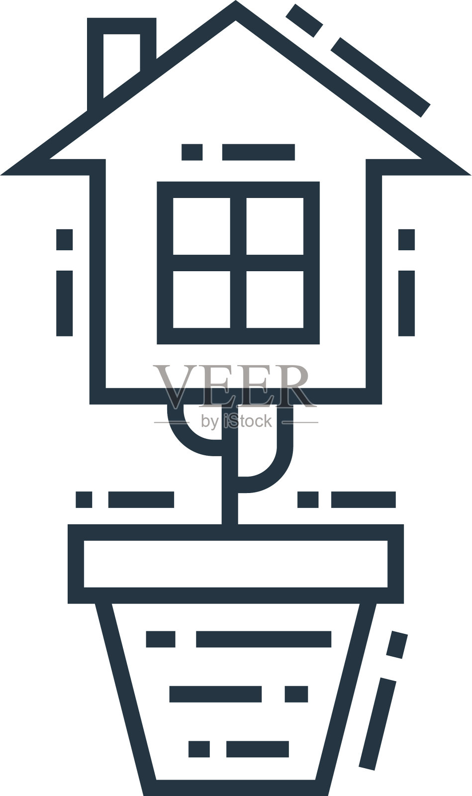 生态房子图标孤立在白色背景上图标素材