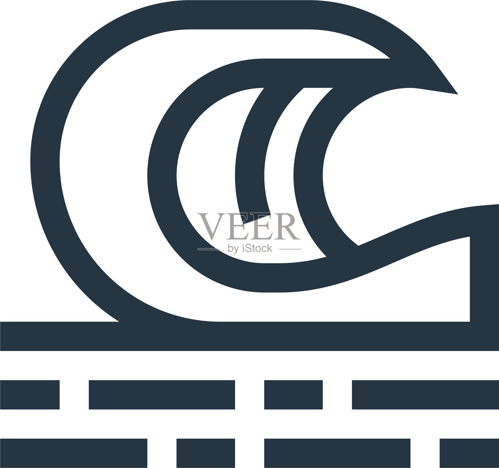 波浪图标波浪可编辑笔触波浪线性符号图标素材