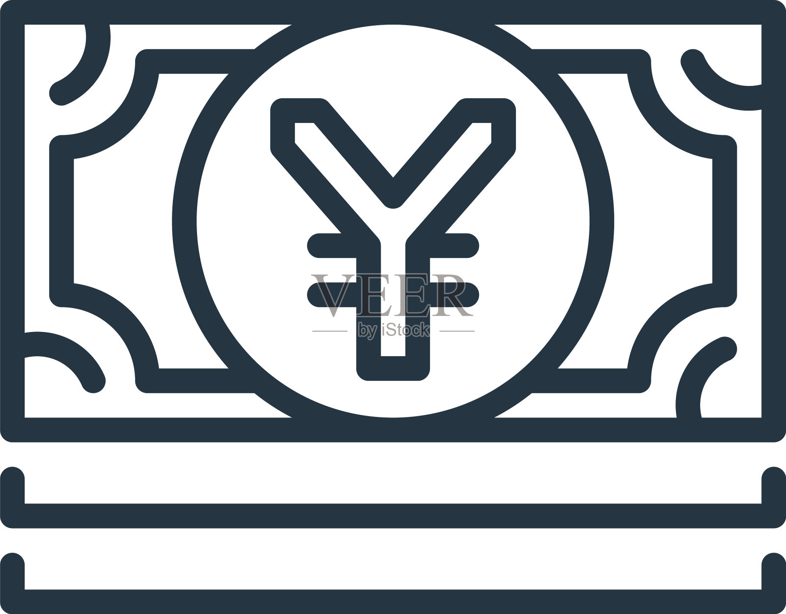 中国元图标孤立在白色背景上设计元素图片